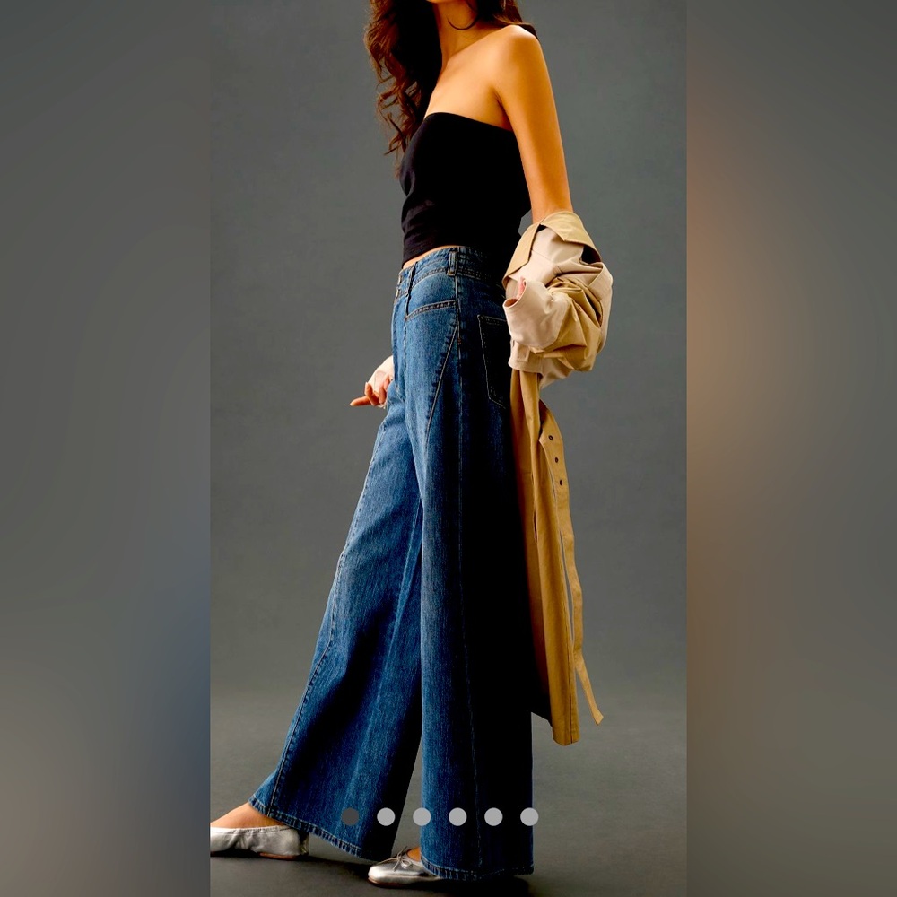 Anthropologie Blue Flare & Wide Leg Jeans